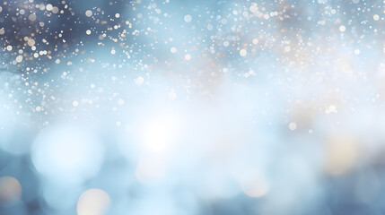 Christmas background with bokeh defocused lights and snowflakes - obrazy, fototapety, plakaty