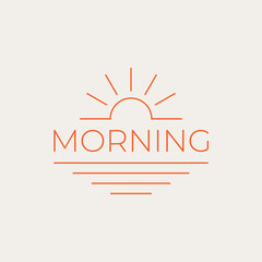 Morning minimalist logo design. Monoline logo design.