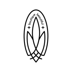 beautiful boutique emblem logo, tulip monogram emblem logo.