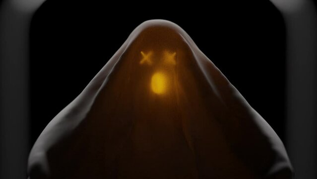 A scary ghost in a 3D animation