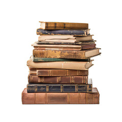 Stack of old books png transparent background