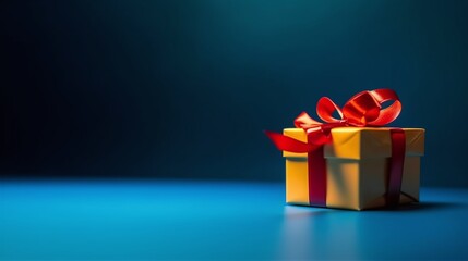 Elegantly Wrapped Gift Box with Shiny Bow for Festive Occasions and Special Celebrations