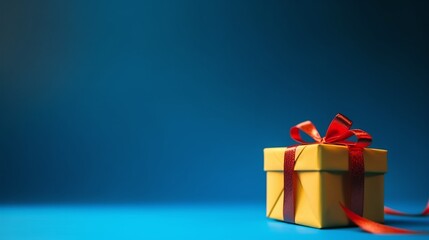 Elegantly Wrapped Gift Box with Shiny Bow for Festive Occasions and Special Celebrations