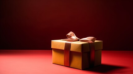 Elegantly Wrapped Gift Box with Shiny Bow for Festive Occasions and Special Celebrations