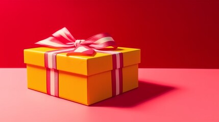 Elegantly Wrapped Gift Box with Shiny Bow for Festive Occasions and Special Celebrations