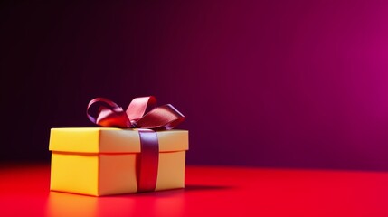 Elegantly Wrapped Gift Box with Shiny Bow for Festive Occasions and Special Celebrations