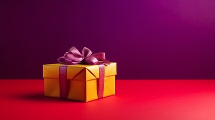 Elegantly Wrapped Gift Box with Shiny Bow for Festive Occasions and Special Celebrations