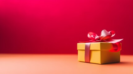 Elegantly Wrapped Gift Box with Shiny Bow for Festive Occasions and Special Celebrations