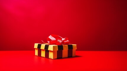 Elegantly Wrapped Gift Box with Shiny Bow for Festive Occasions and Special Celebrations