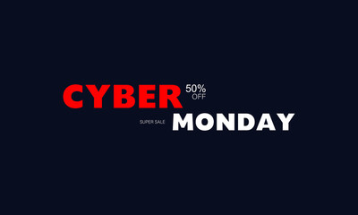 Cyber Monday Sale Online Shopping Concept with Digital Devices, Shopping Bag, and Discounts banner. Vector template for background, banner, card, poster design.
