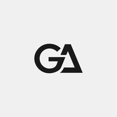 minimalist logo outline letter GA