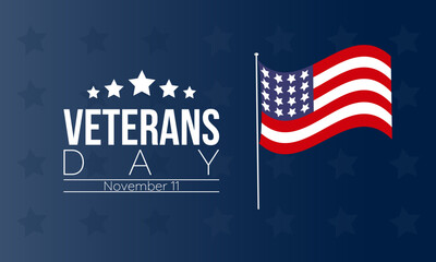 Veterans Day Tribute with American Flag, Saluting Soldier, and Gratitude for Service. Vector template for background, banner, card, poster design.