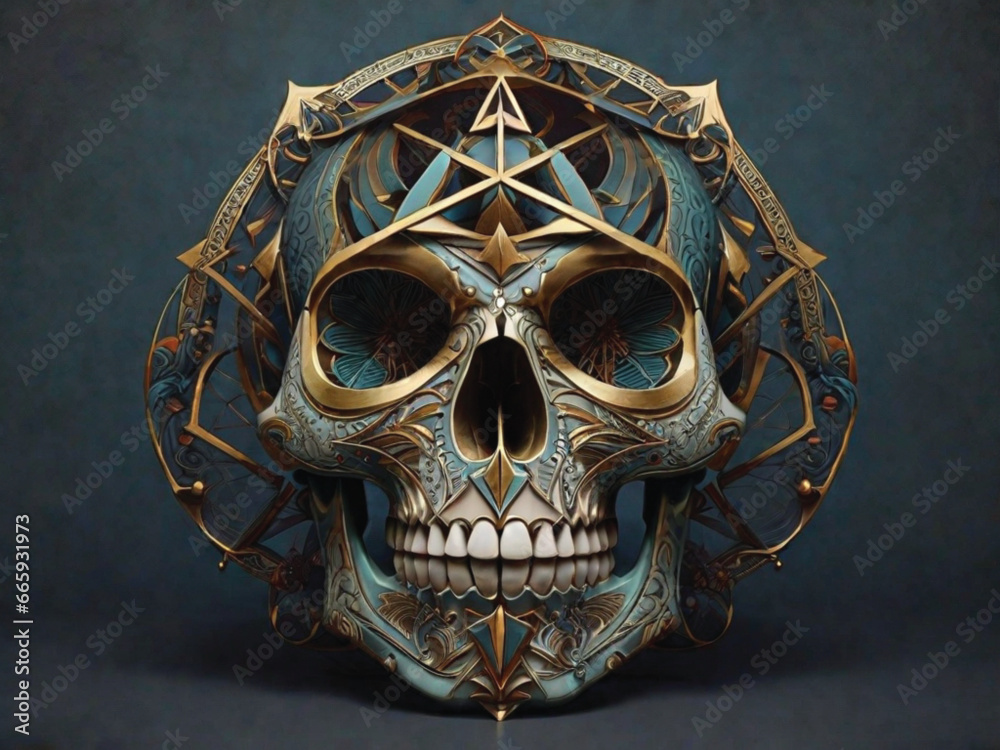 Wall mural skull sacred geometry design