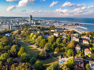 Gdynia aerial view at the panorama