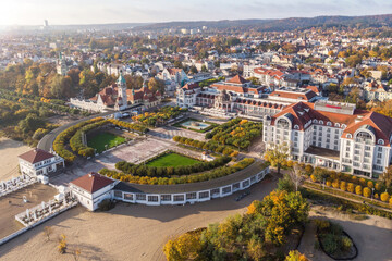 View from the drone on the city of Sopot - obrazy, fototapety, plakaty