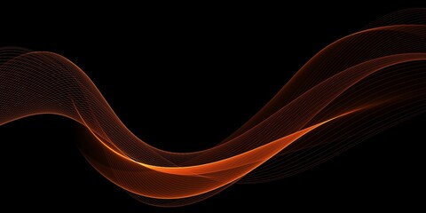 Digital technology orange wave curve abstract graphic poster web page background