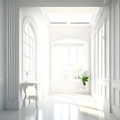 Fototapeta na wymiar white room with windows