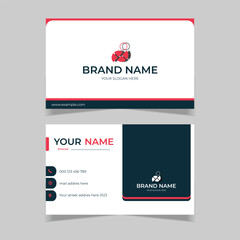 elegant modern business card design template black and red