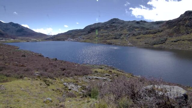 Wide view of a beautiful lake in sikkim
