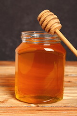Jar of Honey with Honey Dipper