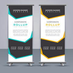 Abstract vector  business roll up display standee design for presentation purpose