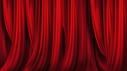 Fototapeta premium Bright red curtain, retro theater seamless pattern