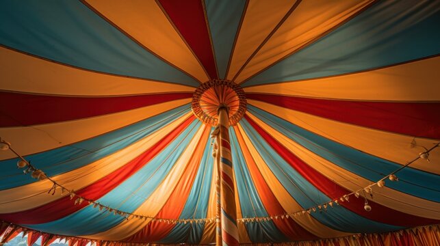 Circus tent top seen from inside
