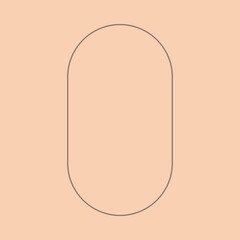 Frame Arc, Oval, Round. Abstract Colorful Minimalistic Linear Design Element, geometric Form, Modern Arch Shape.