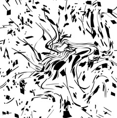 Many distorted spots and lines