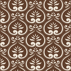 Vector design of a seamless floral pattern with decorative abstract elements of flowers.