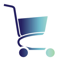 shopping cart icon on gradient style