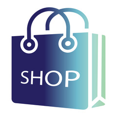 shopping bag icon on gradient style. shopping concept