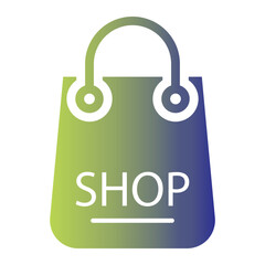 shopping bag icon on gradient style. shopping concept