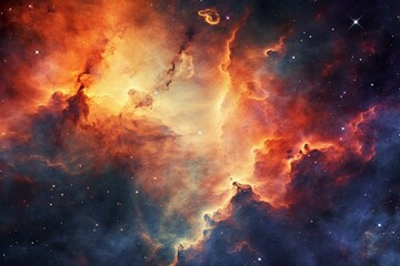 Infrared Carina nebula. NASA furnished elements. Kosmos starfield. Generative AI - obrazy, fototapety, plakaty