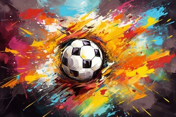 Abstract football artwork. Generative AI