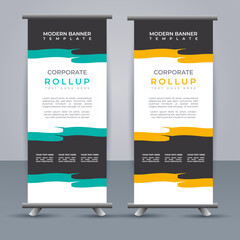 Abstract vector business roll up display standee design for presentation purpose