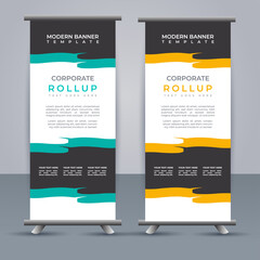 Abstract vector  business roll up display standee design for presentation purpose