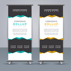 Fototapeta premium Abstract vector business roll up display standee design for presentation purpose