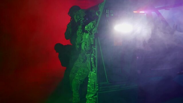 professional army and tactical unit for anti-terrorism military operation, group of soldiers
