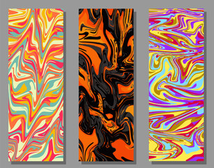 Set of backgrounds fluid art. Template for paintings, posters, posters, decorations, interior and printing