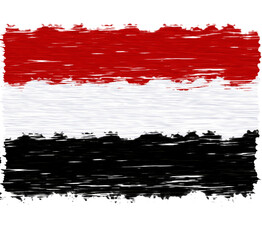 Yemeni flag with paintt stroke