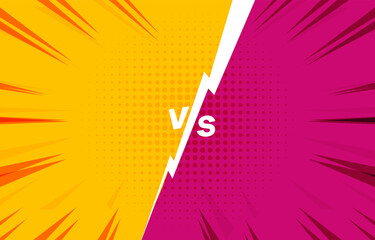 Versus banner flag sign for competition and match championship