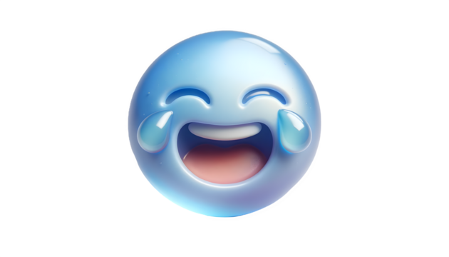 3D Laughing Face with Tears Emoji