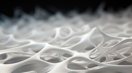Abstract White Carbon Fiber Particles Aggregation - Futuristic Material Background - obrazy, fototapety, plakaty