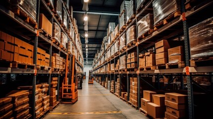 Fototapeta premium warehouse with many inventories and shelfs