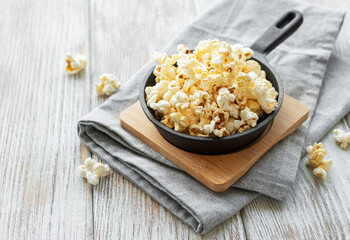 Tasty salted homemade popcorn