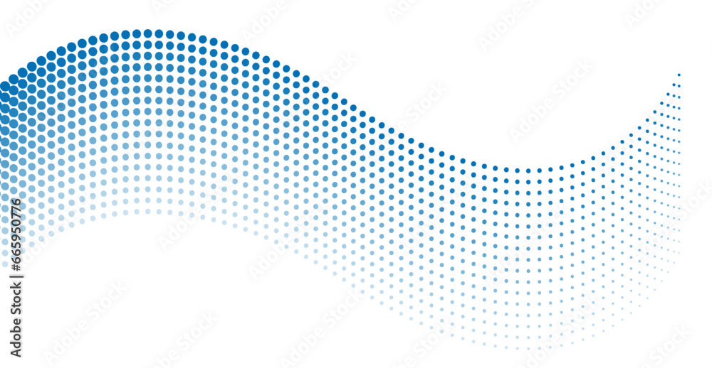 Poster bright blue minimal dotted lines abstract background. geometric waves concept vector design
