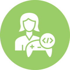 Vector Design Game Developer Female Icon Style