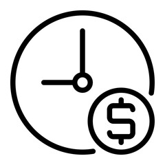 dollar line icon