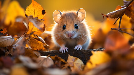 Adorable Hamsters/Chipmunks Playing in Autumn Park